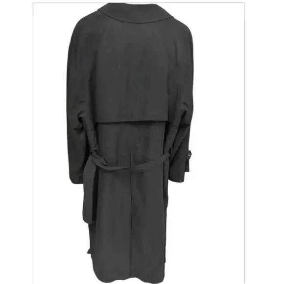 Ralph Lauren Blue Label Vintage Double-Breasted Unisex Trench Coat EUC Black 40R - Picture 5 of 10